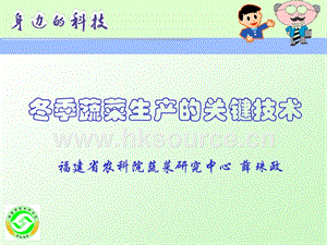 冬季蔬菜生產的關鍵技術.ppt
