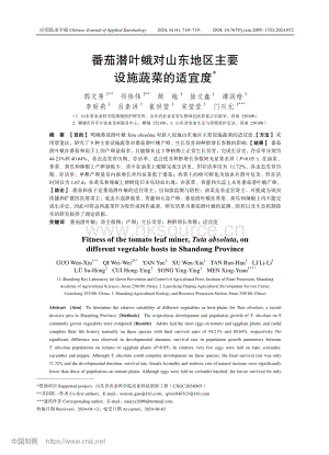 番茄潛葉蛾對山東地區主要設施蔬菜的適宜度.pdf